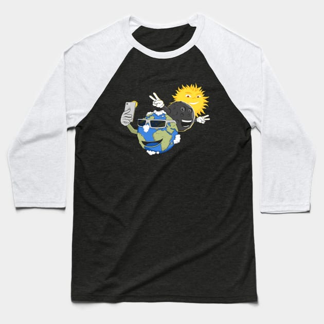 Solfie Photobomb Baseball T-Shirt by Black Otter